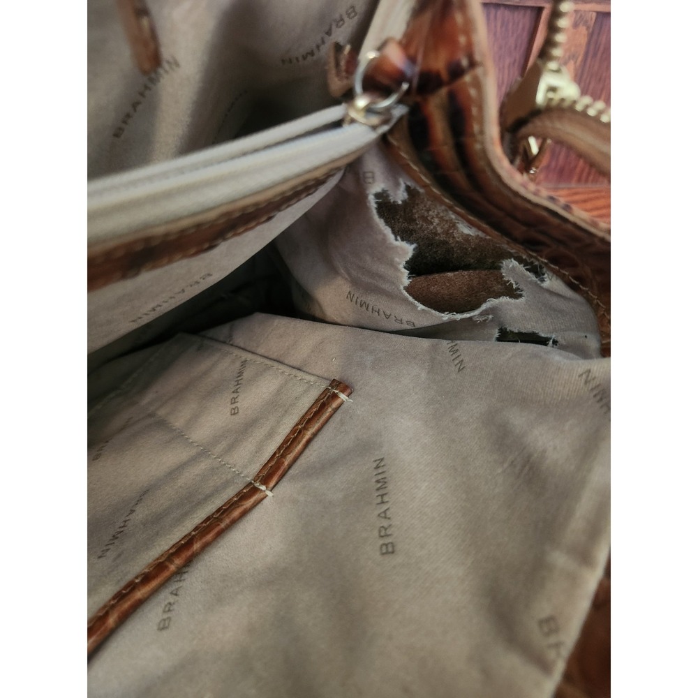 Pecan Brahmin Finley Carryall leather satchel bag Large See Description - Picture 9 of 10